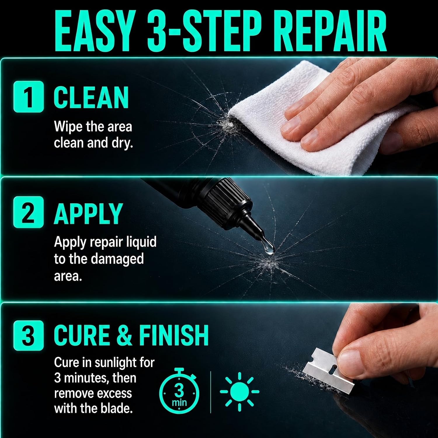 Kit Reparare Parbriz Fisurat   (1+1) Gratis