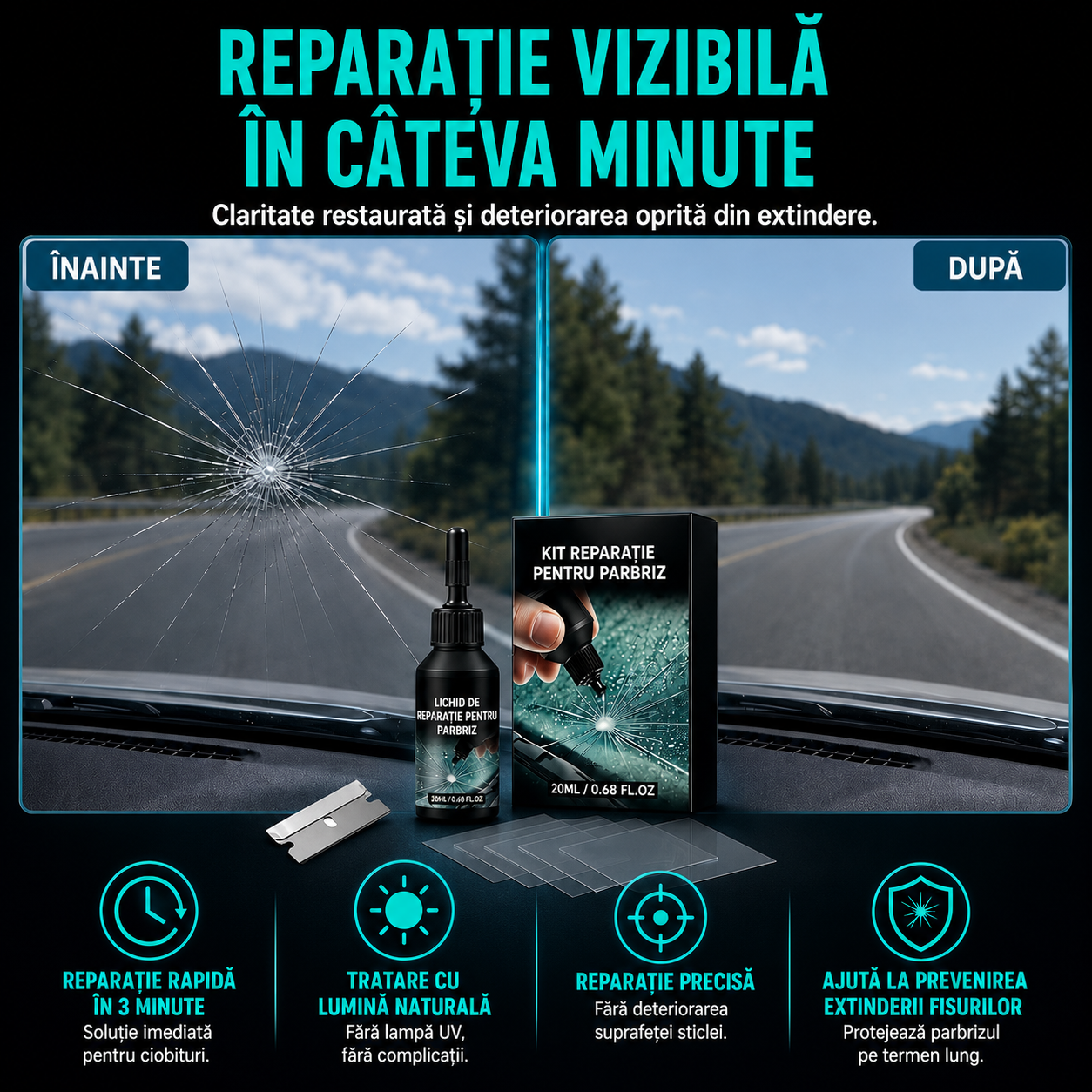 Kit Reparare Parbriz Fisurat   (1+1) Gratis